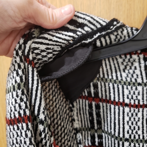 christopher & banks, open front fringe black & white cardigan sweater, XL - Picture 16 of 16